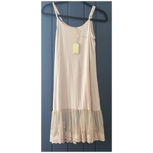 Jodifl Cream Dress Extender Slip Sz Small Lace Trim Coquette Flirty Cottage Core